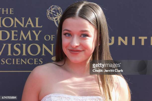 Addison Holley attends the 44th Annual Daytime Creative Arts Emmy Awards - Arrivals at Pasadena Civic Auditorium on April 28, 2017 in Pasadena,...
