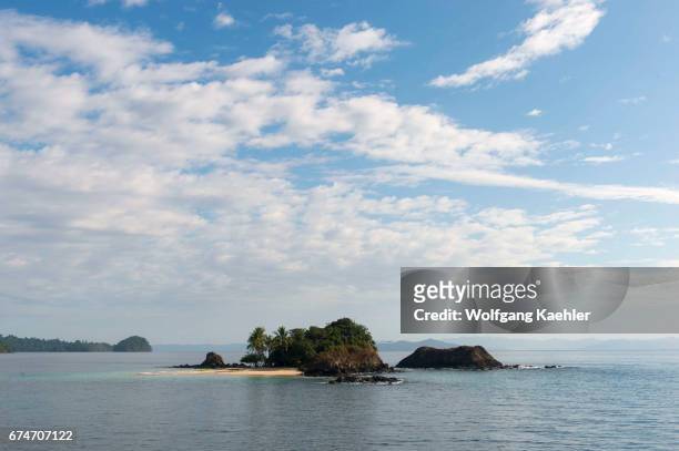 View of the small island of Granito de Oro in Coiba National Park in Panama.