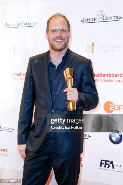 Award winner Martin Richter for best kids film at the Lola - German Film Award winners board at Messe Berlin on April 28, 2017 in Berlin, Germany.