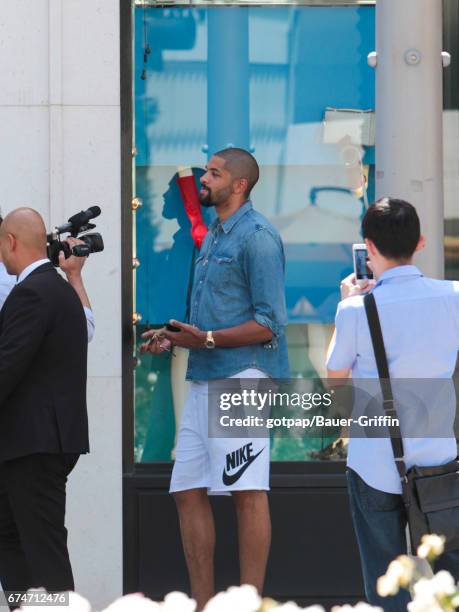 Nicolas Batum is seen on April 28, 2017 in Los Angeles, California.