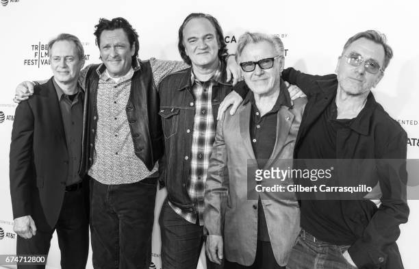 Steve Buscemi, Michael Madsen, Quentin Tarantino, Harvey Keitel and Tim Roth attend the 'Reservoir Dogs' 25th Anniversary Screening during 2017...