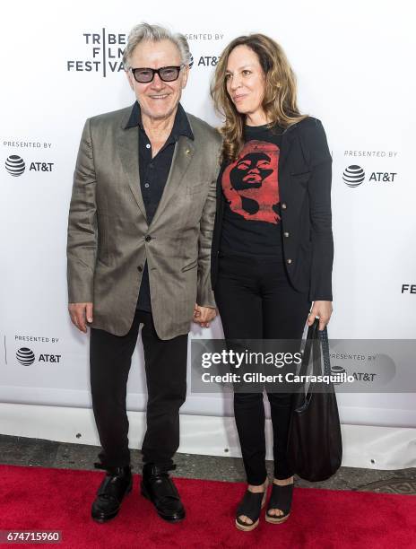 Actors Harvey Keitel and Daphna Kastner attend the 'Reservoir Dogs' 25th Anniversary Screening during 2017 Tribeca Film Festival at The Beacon...