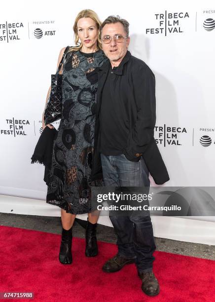 Tim Roth and his wife Nikki Butler attend 'Reservoir Dogs' 25th Anniversary Screening during 2017 Tribeca Film Festival at The Beacon Theatre on...