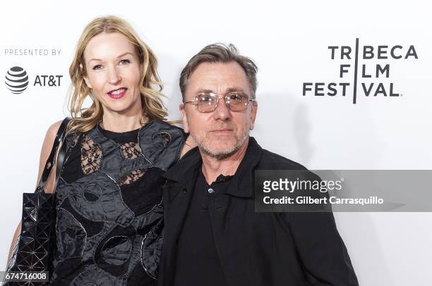 Tim Roth and his wife Nikki Butler attend 'Reservoir Dogs' 25th Anniversary Screening during 2017 Tribeca Film Festival at The Beacon Theatre on...