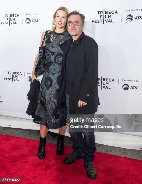 Tim Roth and his wife Nikki Butler attend 'Reservoir Dogs' 25th Anniversary Screening during 2017 Tribeca Film Festival at The Beacon Theatre on...