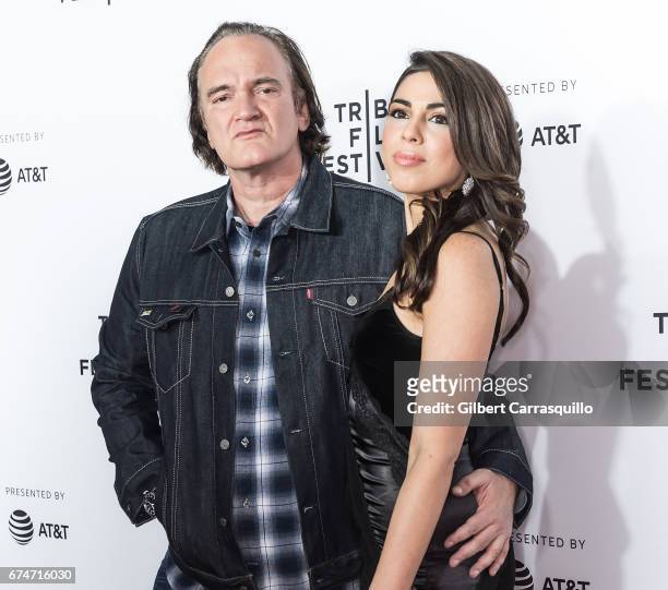 Director Quentin Tarantino and Singer/actress Daniella Pick attend the 'Reservoir Dogs' 25th Anniversary Screening during 2017 Tribeca Film Festival...