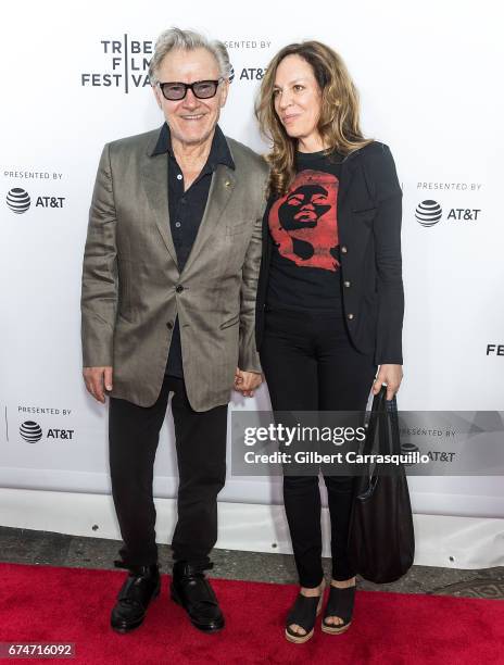 Actors Harvey Keitel and Daphna Kastner attend the 'Reservoir Dogs' 25th Anniversary Screening during 2017 Tribeca Film Festival at The Beacon...