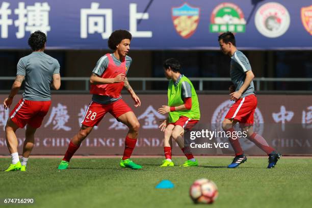 Axel Witsel of Tianjin Quanjian reacts during the seventh round match between Tianjin Quanjian and Jiangsu Suning of 2017 Chinese Football...