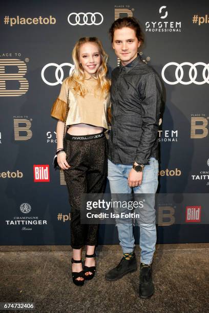 German actress Lina Larissa Strahl and her boyfriend Tilman Poerzgen attend the Place To Be Party after the Lola - German Film Award on April 28,...
