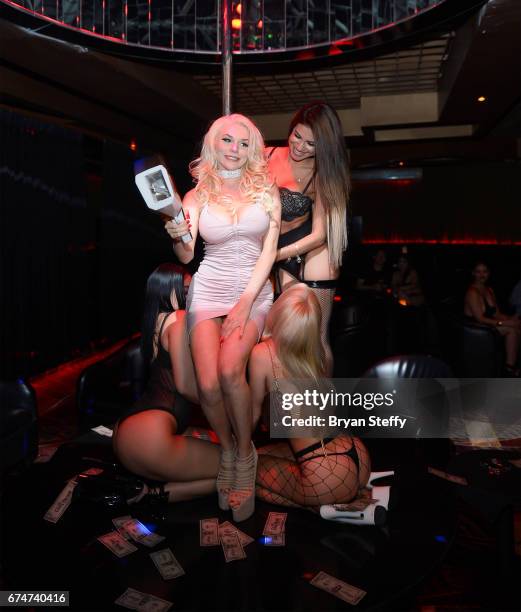 Television personality Courtney Stodden hosts her official divorce party at Crazy Horse III Gentlemen's Club on April 28, 2017 in Las Vegas, Nevada.