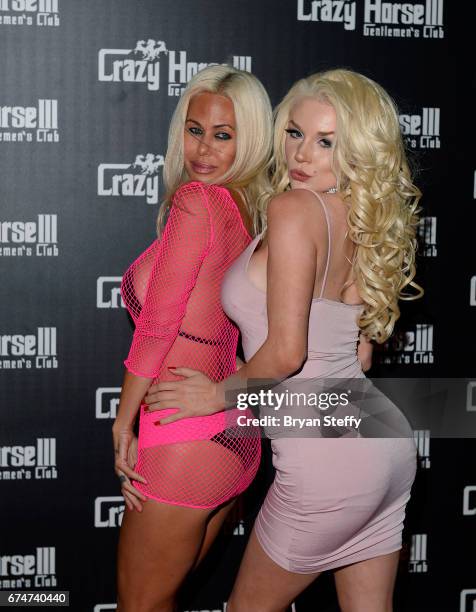 Actress/model Shauna Sand-Lamas and television personality Courtney Stodden arrive at the official celebration of Stodden's divorce from actor Doug...