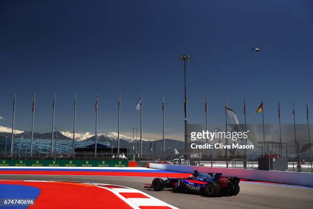 Daniil Kvyat of Russia driving the Scuderia Toro Rosso STR12 on track during final practice for the Formula One Grand Prix of Russia on April 29,...