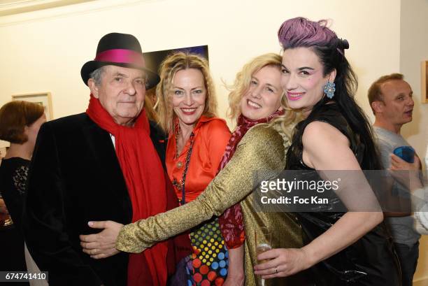 Jacques Leibowitch, Gabrielle Lazure, Christine BergstromÊLeibowitch and Gaelle Girre attend Gabrielle Lazure 'Sixteen' Birthday Party at Galerie 18...