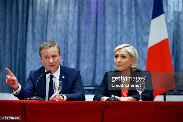 French presidential election candidate for the right-wing "Debout la France" party, Nicolas Dupont-Aignan , and French presidential election...