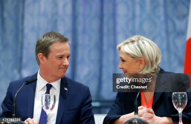 French presidential election candidate for the right-wing "Debout la France" party, Nicolas Dupont-Aignan , and French presidential election...