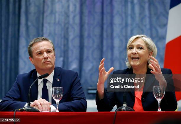 French presidential election candidate for the right-wing "Debout la France" party, Nicolas Dupont-Aignan , and French presidential election...