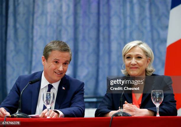 French presidential election candidate for the right-wing "Debout la France" party, Nicolas Dupont-Aignan , and French presidential election...