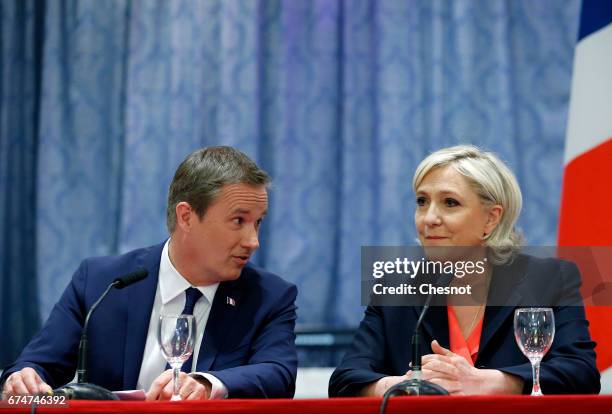 French presidential election candidate for the right-wing "Debout la France" party, Nicolas Dupont-Aignan , and French presidential election...