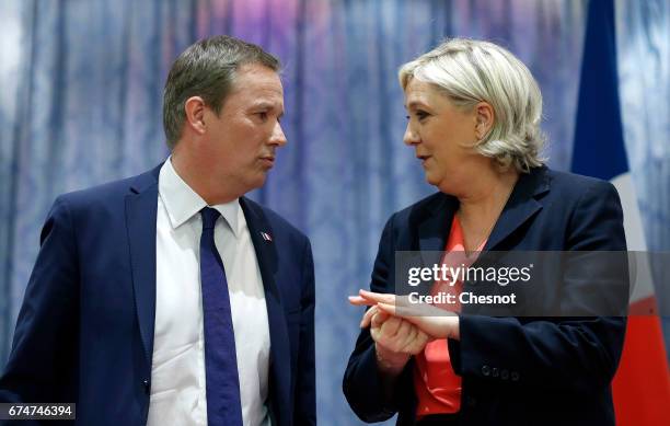 French presidential election candidate for the right-wing "Debout la France" party, Nicolas Dupont-Aignan , and French presidential election...