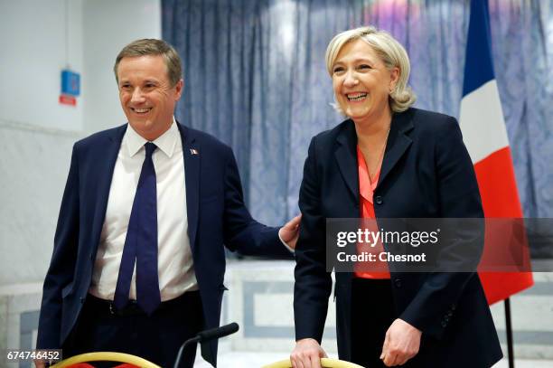 French presidential election candidate for the right-wing "Debout la France" party, Nicolas Dupont-Aignan , and French presidential election...