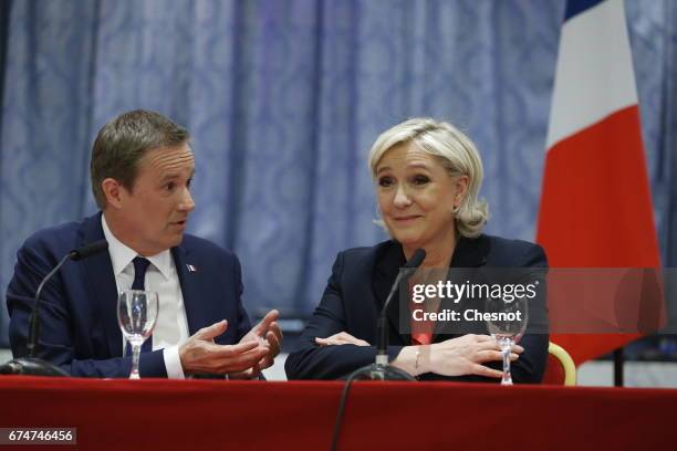 French presidential election candidate for the right-wing "Debout la France" party, Nicolas Dupont-Aignan , and French presidential election...