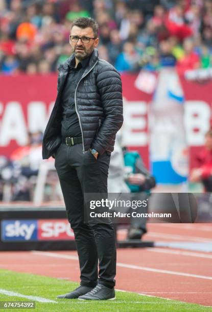 Coach of Nuernberg, Michael Koellner, during the Second Bundesliga match between 1. FC Nuernberg and VfB Stuttgart at Arena Nuernberg on April 29,...