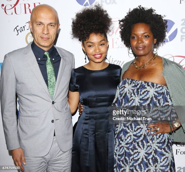 Yara Shahidi with her parents, Afshin Shahidi and Keri Shahidi arrive at UCLA's Johnsson Center hosts 22nd Annual "Taste For A Cure" held at the...