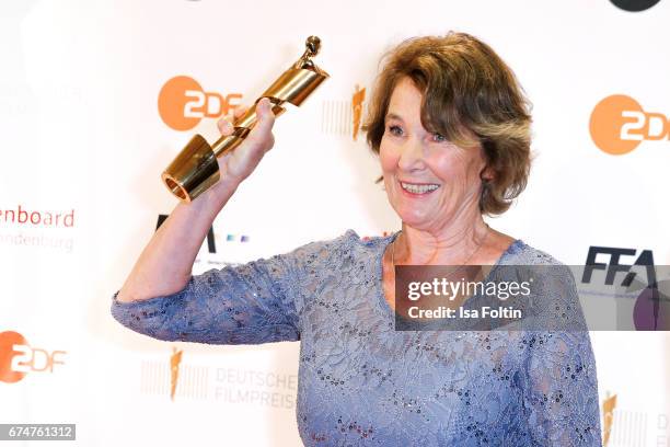 Award winner best film editor Monika Schindler at the Lola - German Film Award winners board at Messe Berlin on April 28, 2017 in Berlin, Germany.