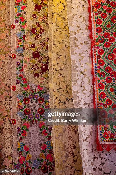 embroidery, budapest, hungary - hungarian embroidery stock pictures, royalty-free photos & images