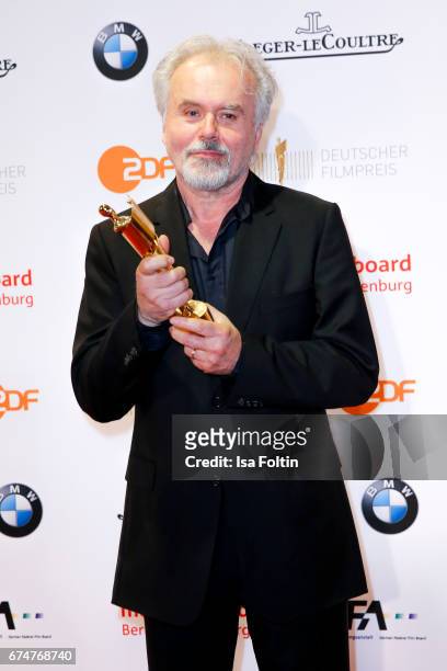 Award winner for best camera Reinhold Vorschneider at the Lola - German Film Award winners board at Messe Berlin on April 28, 2017 in Berlin, Germany.