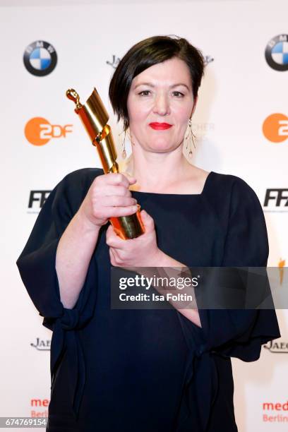 Award winner best costume Frauke Firl at the Lola - German Film Award winners board at Messe Berlin on April 28, 2017 in Berlin, Germany.