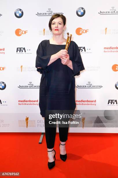 Award winner best costume Frauke Firl at the Lola - German Film Award winners board at Messe Berlin on April 28, 2017 in Berlin, Germany.