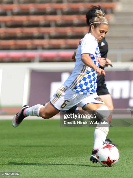 Katrina Gorry of Mynavi Vegalta Sendai Ladies in action during the Nadeshiko League match between Urawa Red Diamonds Ladies and Mynavi Vegalta Sendai...