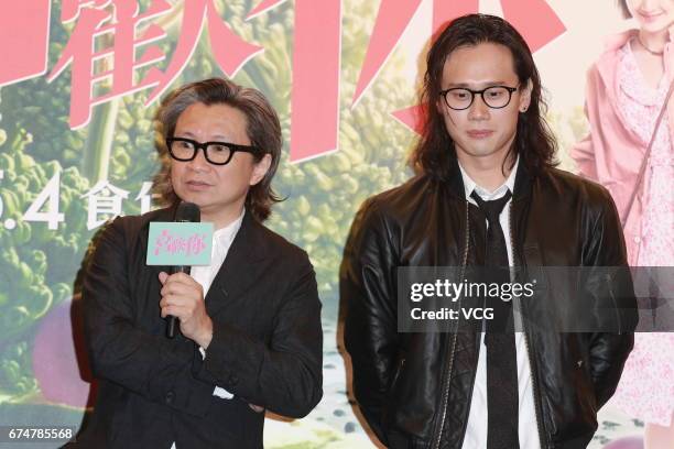 Film producer Peter Chan and director Derek Hui attend the press conference of film 'This is not What I Expected' on April 28, 2017 in Hong Kong,...
