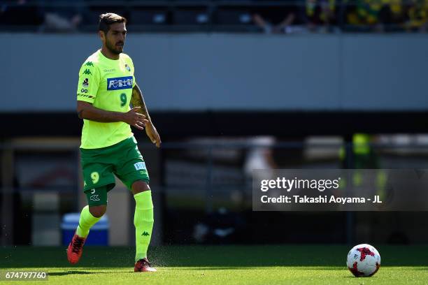 Joaquin Larrivey of JEF United Chiba in action during the J.League J2 match between JEF United Chiba and Tokushima Vortis at Fukuda Denshi Arena on...