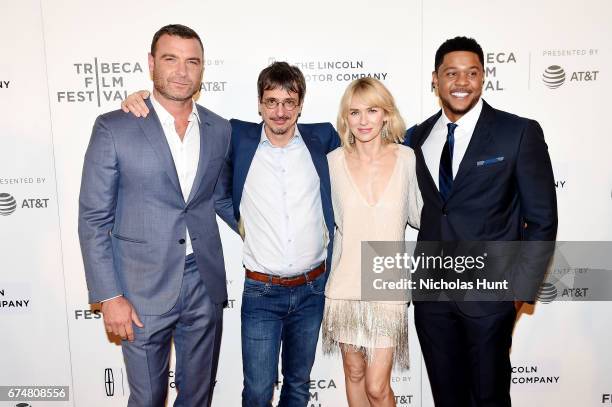 Liev Schreiber, Philippe Falardeau, Naomi Watts and Pooch Hall attends the "Chuck" Premiere - 2017 Tribeca Film Festival on April 28, 2017 in New...