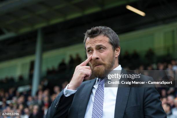 Fulham manager Slavisa Jokanovic during the Sky Bet Championship match between Fulham and Brentford at Craven Cottage on April 29, 2017 in London,...