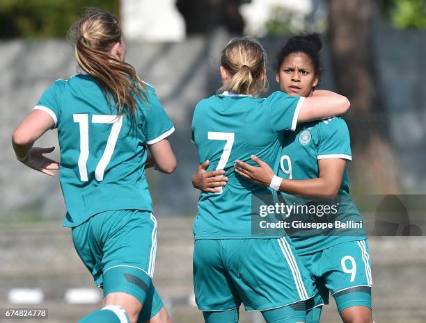 Shekiera Martinez of Germany U16 celebrates after scoring the goal 1-1 during the 2nd Female Tournament 'Delle Nazioni' match between Germany U16 and...