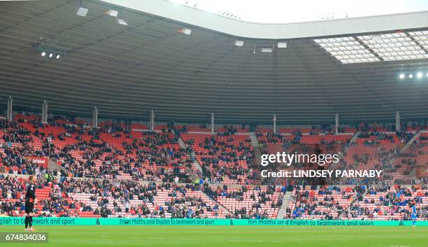 Seats are left empty during the English Premier League football match between Sunderland and Bournemouth at the Stadium of Light in Sunderland,...
