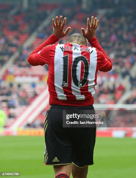Wabi Khazri of Sunderland gestures after miss-directing a corner during the Premier League match between Sunderland AFC and AFC Bournemouth at...