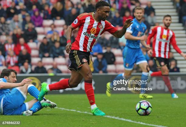 Jermain Defoe of Sunderland during the Premier League match between Sunderland AFC and AFC Bournemouth at Stadium of Light on April 29, 2017 in...