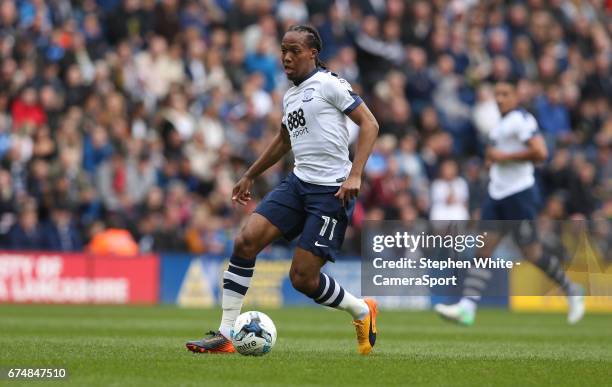 Preston North End's Daniel Johnson during the Sky Bet Championship match between Preston North End and Rotherham United at Deepdale on April 29, 2017...