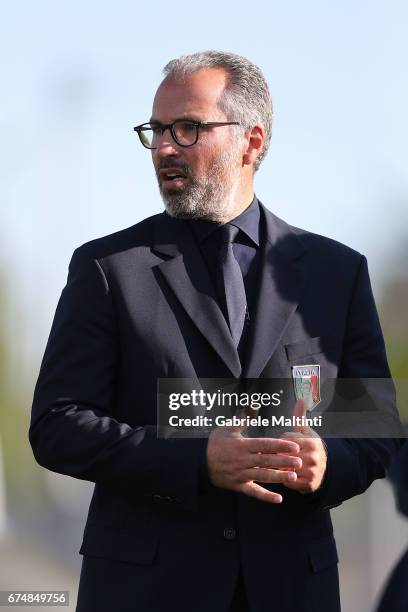 Massimo Migliorini, manager of Italy U16 women's during the 2nd Female Tournament 'Delle Nazioni' final match between Italy U16 and USA U16 on April...