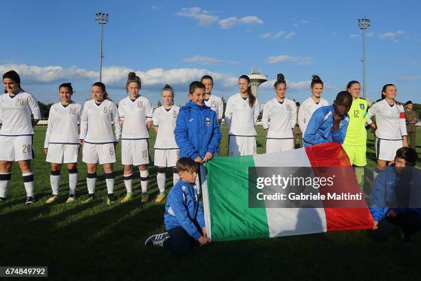 Italy U16 pose during the 2nd Female Tournament 'Delle Nazioni' final match between Italy U16 and USA U16 on April 29, 2017 in Gradisca d'Isonzo,...