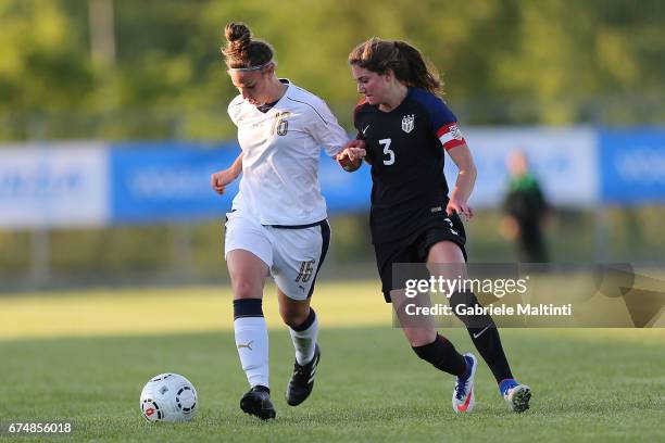 Martina Tomaselli of Italy U16 in action during the 2nd Female Tournament 'Delle Nazioni' final match between Italy U16 and USA U16 on April 29, 2017...