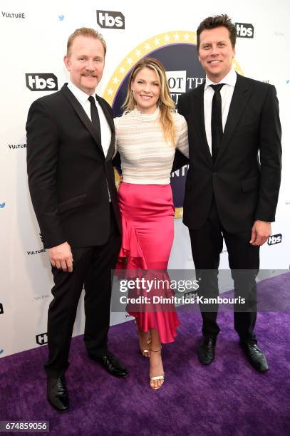 Morgan Spurlock, Ali Larter and Hayes MacArthur attend Full Frontal With Samantha Bee's Not The White House Correspondents' Dinner at DAR...