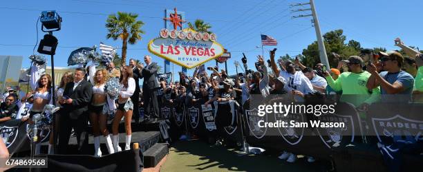 Nevada Gov. Announces David Sharpe of Florida as the Oakland Raiders' fourth-round draft pick during the team's 2017 NFL Draft event at the Welcome...