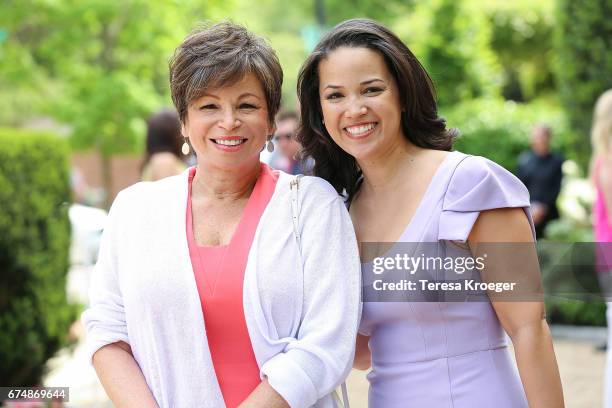 Valerie Jarrett and Laura Jarrett attend the Garden Brunch hosted by Tammy Haddad ahead of the White House Correspondents' Association Dinner on...