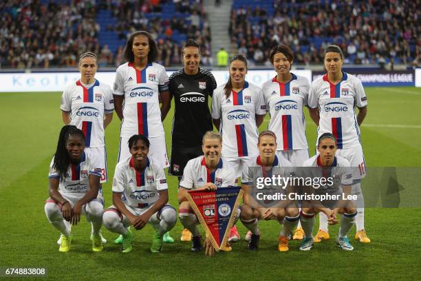 Olympique Lyon first eleven during the UEFA Women's Champions League Semi Final second leg match between Olympique Lyon and Manchester City at the...