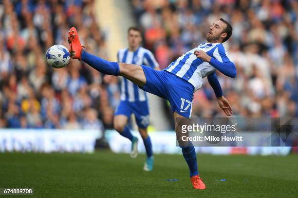 Glenn Murray of Brighton in action during the Sky Bet Championship match between Brighton & Hove Albion and Bristol City at Amex Stadium on April 29,...